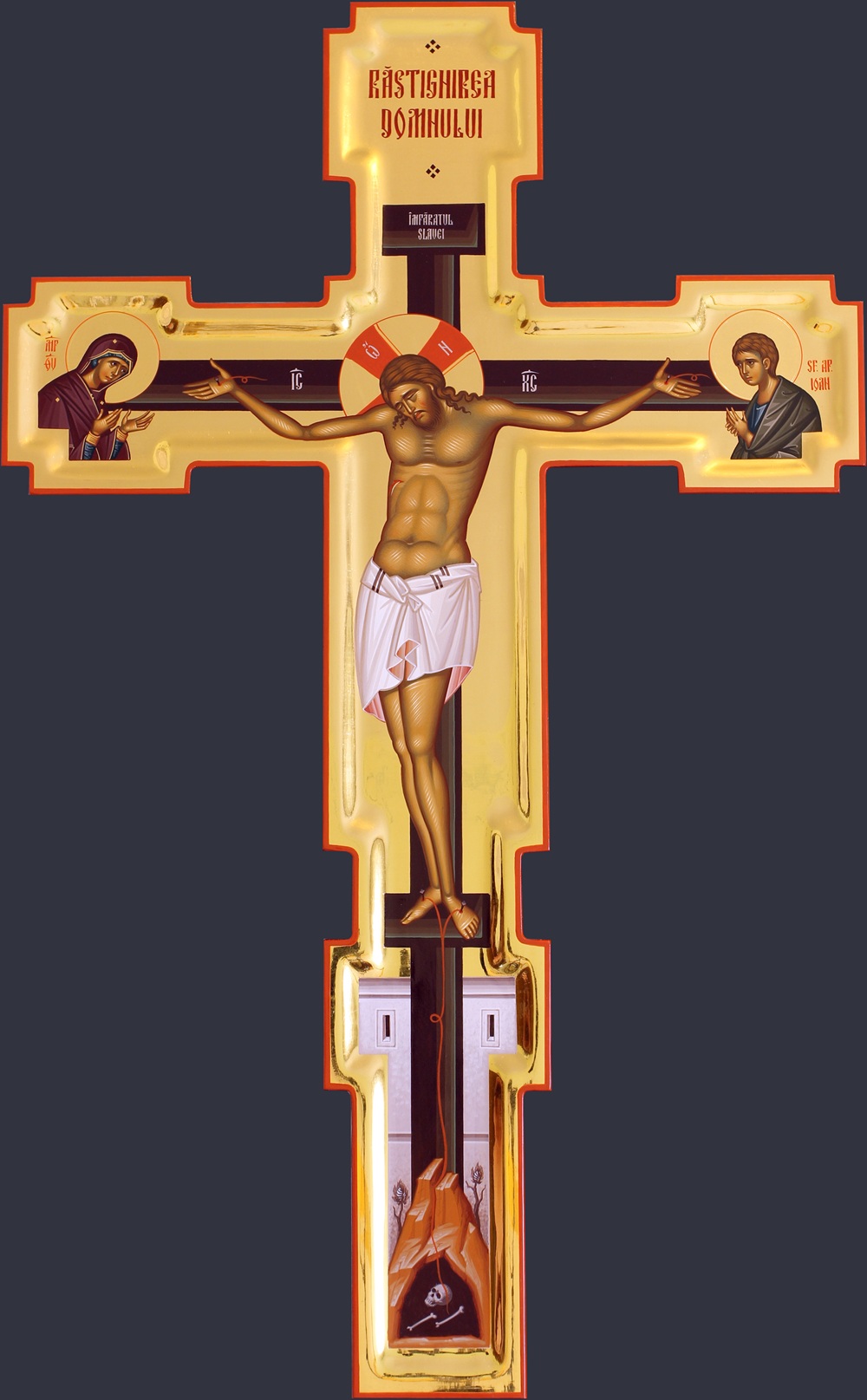 Cruce pentru Sfantul Altar  - 50 X 80 cm, poleire cu bolus, aur 23,75k
