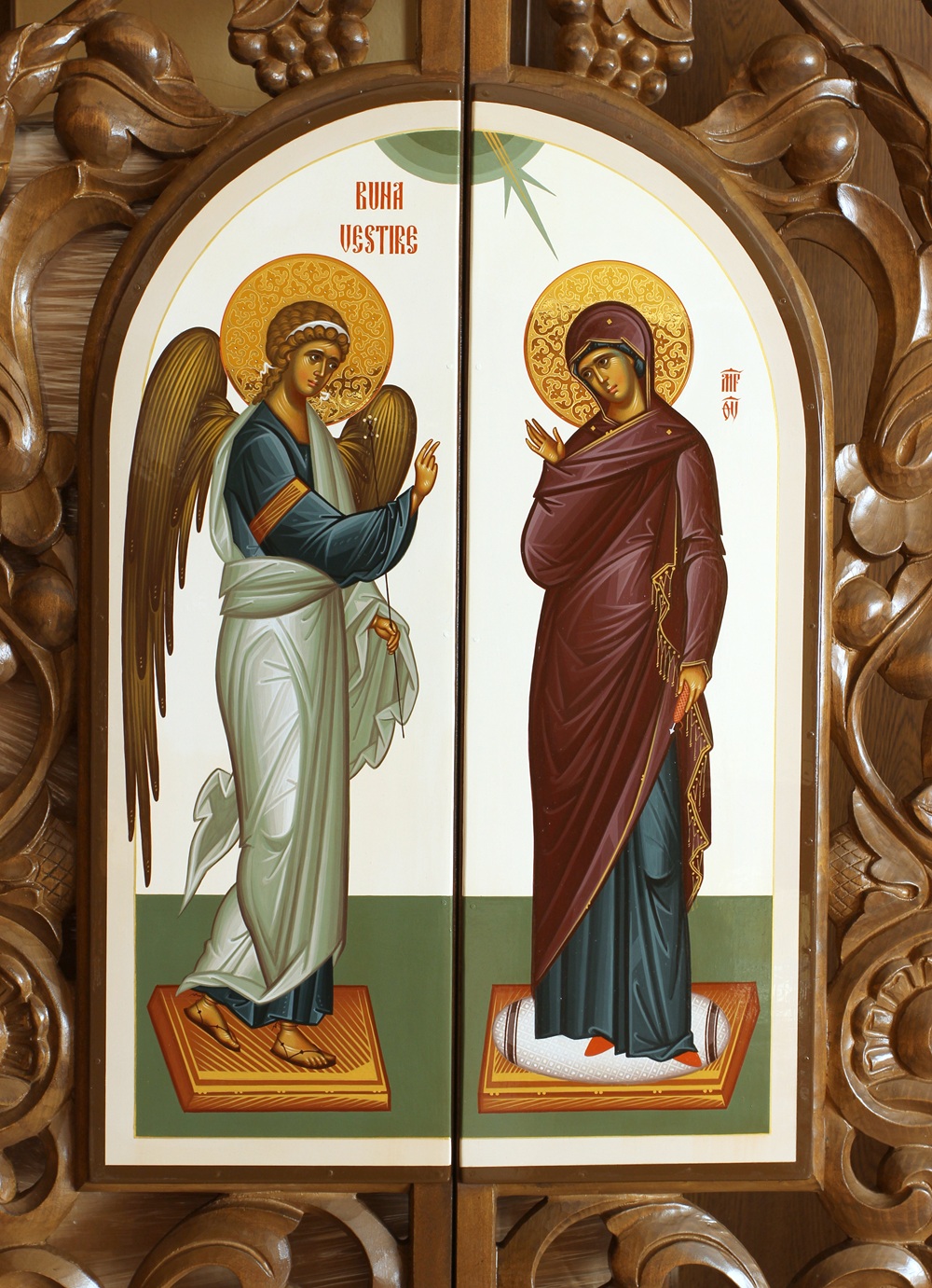 Buna Vestire  - 42 X 56 cm, poleire cu bolus, aur 23,75k, la aureole.