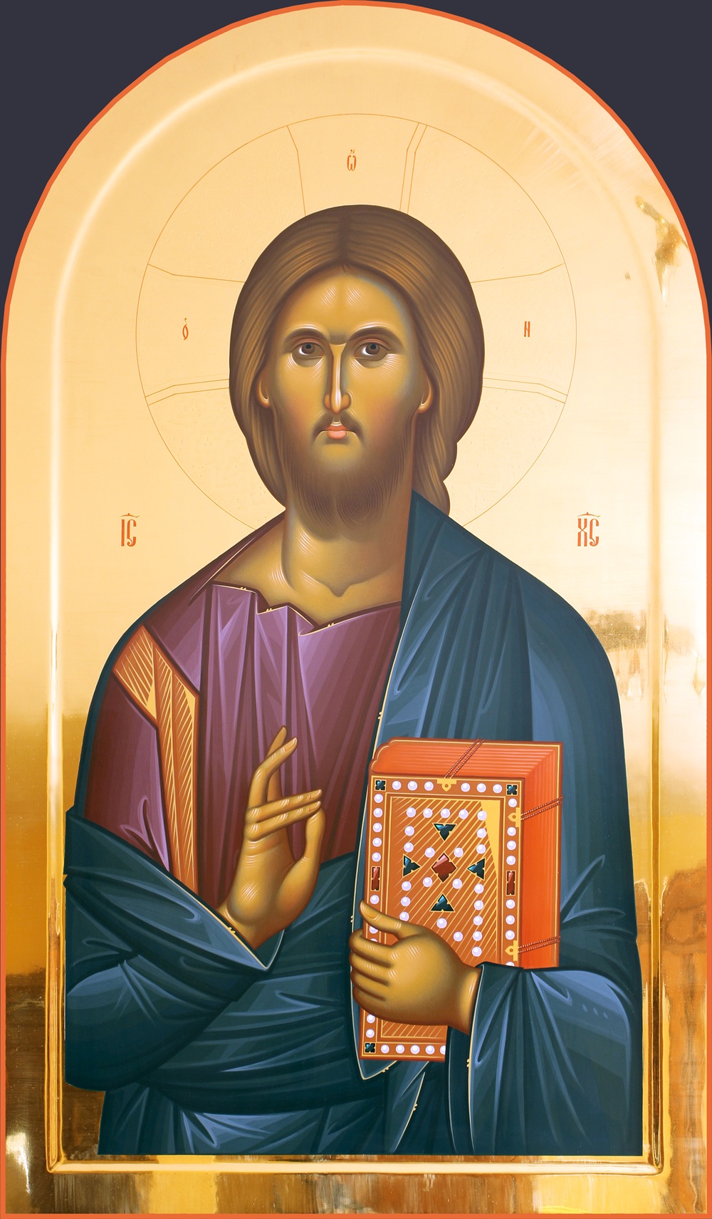 Iisus Hristos, Domnul  - 77 X 132 cm, poleire cu bolus, aur 23,75k.